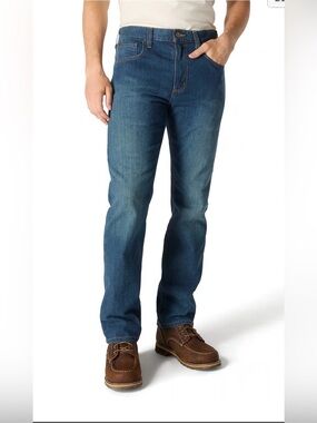Carhartt Classic Men's Blue Straight-Leg Relaxed Fit, Rugged Flex Jeans. 36X34
